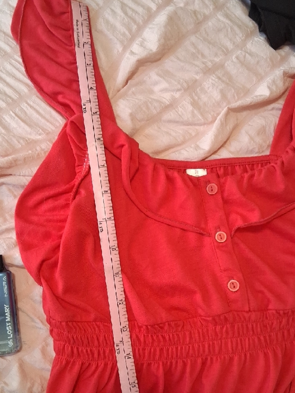 Red Ruffle Strap Sundress - Picture 8 of 8
